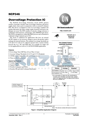 NCP346SN2T1G datasheet - Overvoltage Protection IC