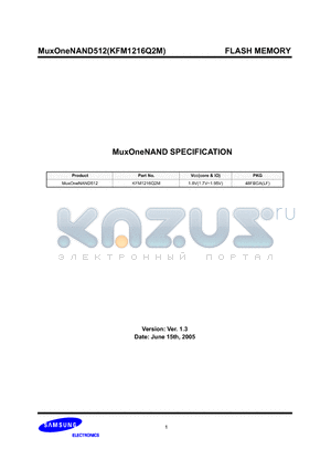 KFM1216Q2M-DEB datasheet - FLASH MEMORY