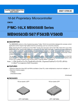 MB90F583BPF datasheet - 16-bit Proprietary Microcontroller