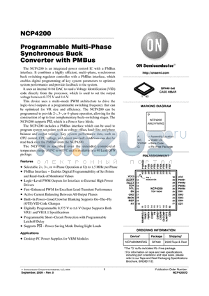 NCP4200MNR2G datasheet - Programmable Multi-Phase Synchronous Buck Converter with PMBus