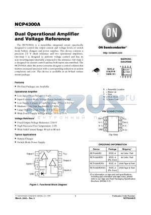 NCP4300A datasheet - Dual Operational Amplifier and Voltage Reference