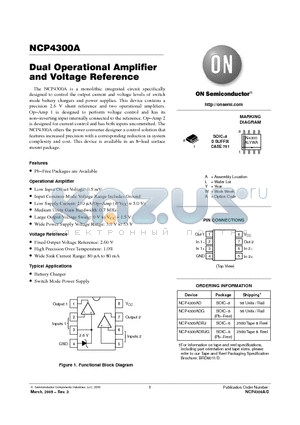 NCP4300ADR2 datasheet - Dual Operational Amplifier and Voltage Reference