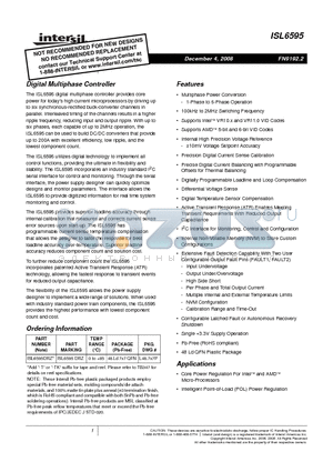 ISL6595 datasheet - Digital Multiphase Controller