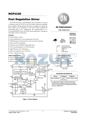 NCP4330DR2G datasheet - Post Regulation Driver