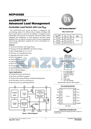 NCP45560 datasheet - Controlled Load Switch with Low RON