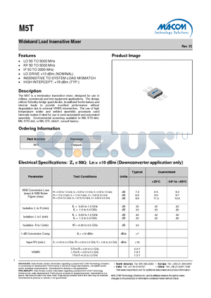 M5T datasheet - Wideband Load Insensitive Mixer