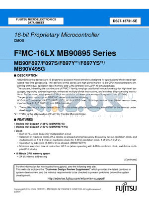 MB90F897YS datasheet - 16-bit Proprietary Microcontroller