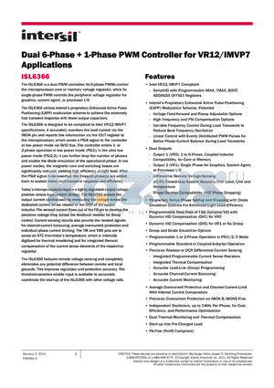 ISL6610A datasheet - Dual 6-Phase  1-Phase PWM Controller for VR12/IMVP7 Applications