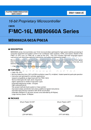 MB90P663A datasheet - 16-bit Proprietary Microcontroller