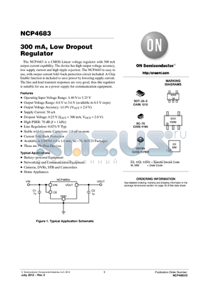 NCP4683 datasheet - 300 mA, Low Dropout Regulator