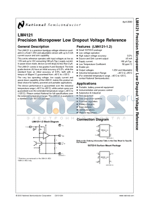 LM4121AIM5X-1.2 datasheet - Precision Micropower Low Dropout Voltage Reference