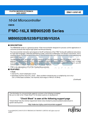 MB90V520A datasheet - 16-bit Microcontroller