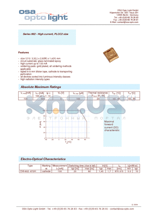 OHI-602-870H-X-T datasheet - Series 602 - High current, PLCC2 size