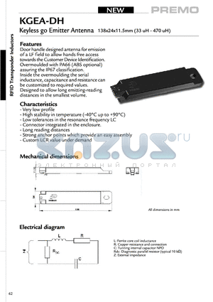 KGEA-DH-A-0931J datasheet - Keyless go Emitter Antenna