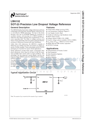 LM4132AMFX-2.0 datasheet - SOT-23 Precision Low Dropout Voltage Reference