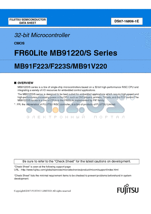 MB91220S datasheet - 32-bit Microcontroller