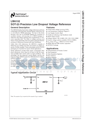 LM4132DMFX-3.3 datasheet - SOT-23 Precision Low Dropout Voltage Reference