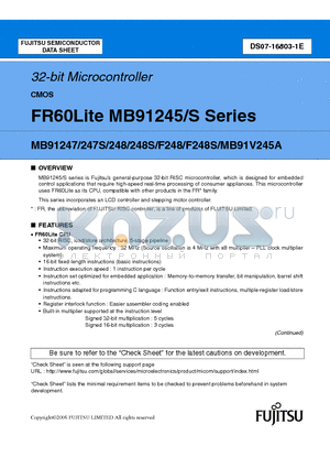 MB91247SPFV-GSE1 datasheet - 32-bit Microcontroller