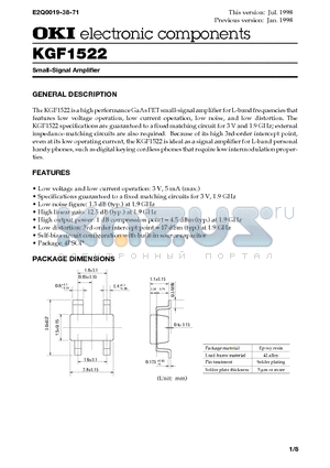KGF1522 datasheet - Small-Signal Amplifier