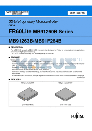 MB91260B datasheet - 32-bit Proprietary Microcontroller CMOS