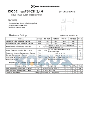 PB10S2 datasheet - SINGLE - PHASE SILICON BRIDGE RECTIFIER