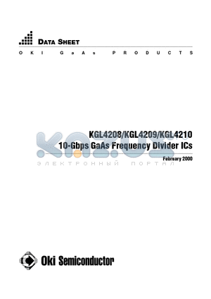KGL4210 datasheet - 10-Gbps GaAs Frequency Divider ICs