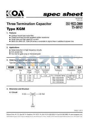 KGM0603CCTTE2222A datasheet - Three Termination Capacitor