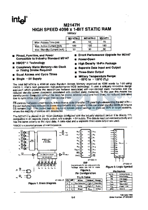 M2147H-3 datasheet - HIGH SPEED 4096 x 1-BIT STATIC RAM