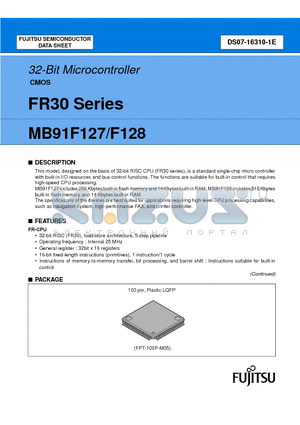 MB91F128 datasheet - 32-Bit Microcontroller CMOS
