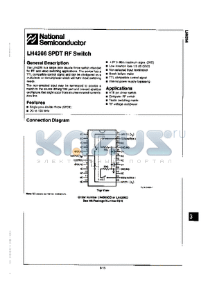 LM4266 datasheet - SPDT RF SWITCH