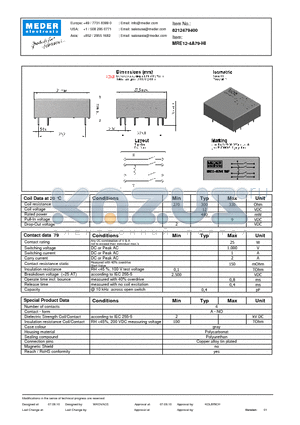 MRE12-4A79-HI datasheet - MRE Reed Relay