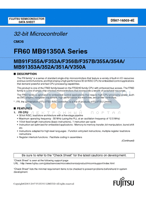 MB91F356B datasheet - 32-bit Microcontroller