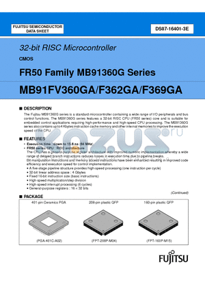 MB91F369GAPQS1 datasheet - 32-BIT RISC MICROCONTROLLER