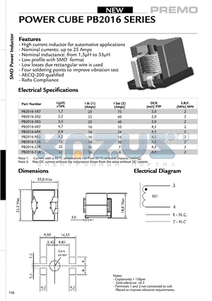 PB2016-3R3 datasheet - POWER CUBE