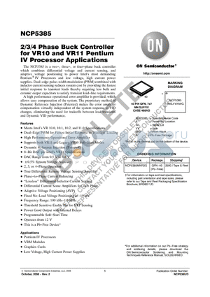 NCP5385 datasheet - 2/3/4 Phase Buck Controller for VR10 and VR11 Pentium IV Processor Applications