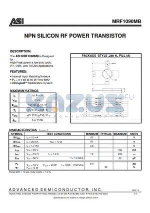 MRF1090MB datasheet - NPN SILICON RF POWER TRANSISTOR