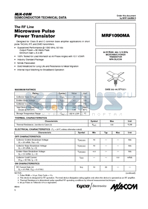 MRF1090MX datasheet - MICROWAVE POWER TRANSISTOR NPN SILICON