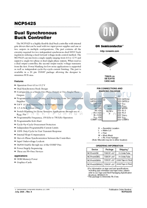 NCP5425 datasheet - Dual Synchronous Buck Controller