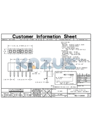 M22-7130342 datasheet - 2.00 mm PITCH SIL VERTICAL SOCKET ASSEMBLY