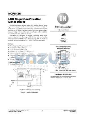 NCP5426SN13T1 datasheet - LDO Regulator/Vibration Motor Driver