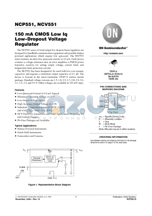 NCP551SN32T1G datasheet - 150 mA CMOS Low Iq Low−Dropout Voltage Regulator