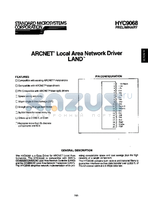 HYC9068S datasheet - ARCNET Local area network driver land