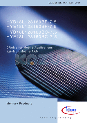 HYE18L128160BC-75 datasheet - DRAMs for Mobile Applications