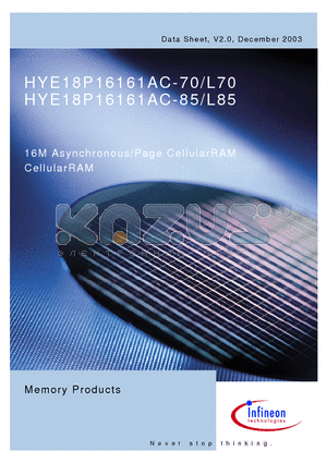 HYE18P16161AC datasheet - 16M Asynchronous/Page CellularRAM