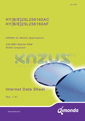 HYE25L256160AF-7.5 datasheet - 256-MBit Mobile-RAM