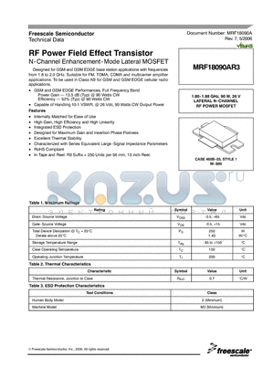 MRF18090A datasheet - RF Power Field Effect Transistor