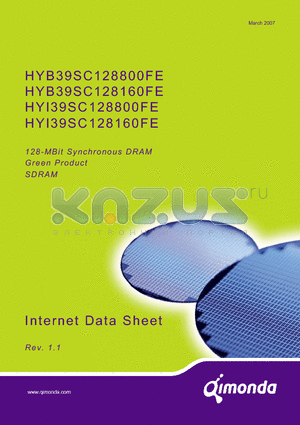 HYI39SC128800FE datasheet - 128-MBit Synchronous DRAM