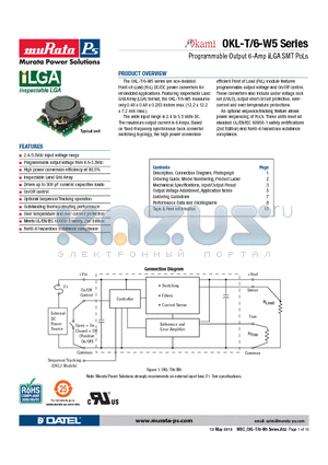 OKL-T/6-W5N-C datasheet - Programmable Output 6-Amp iLGA SMT PoLs