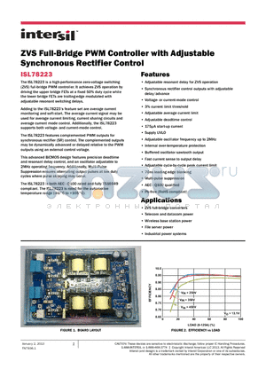 ISL78223 datasheet - ZVS Full-Bridge PWM Controller with Adjustable Synchronous Rectifier Control