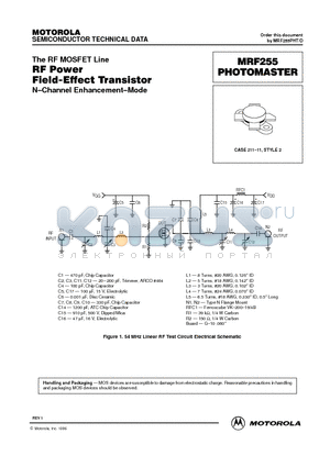 MRF255PHT datasheet - RF Power Field-Effect Transistor